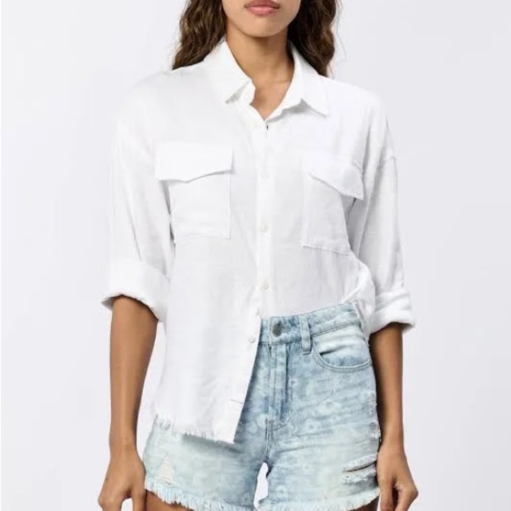 Women's White Button-Up Shirt